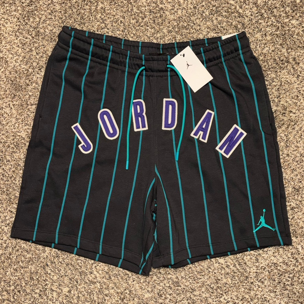 Jordan pinstripe appliqué logo fleece shorts. NEW. Men’s XL